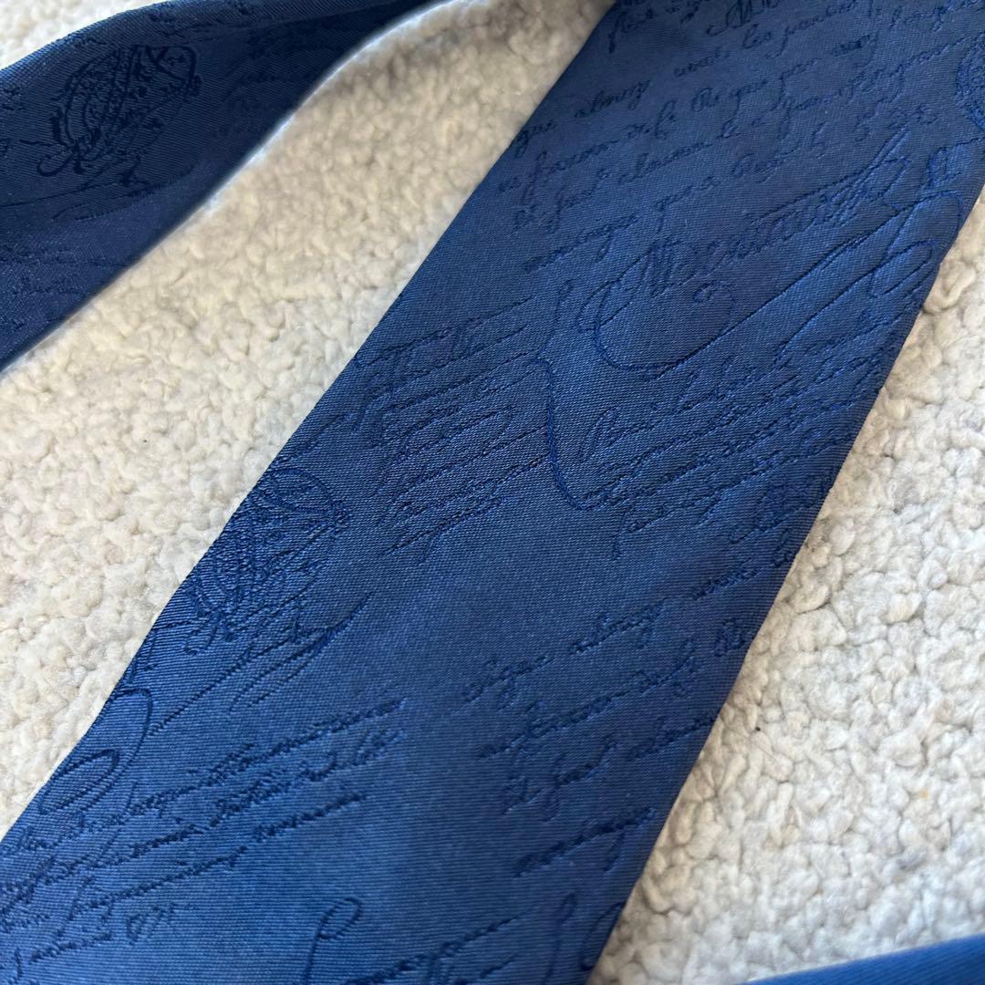 Berluti ベルルッティ　カリグラフィ　メンズネクタイネイビー　シルク100