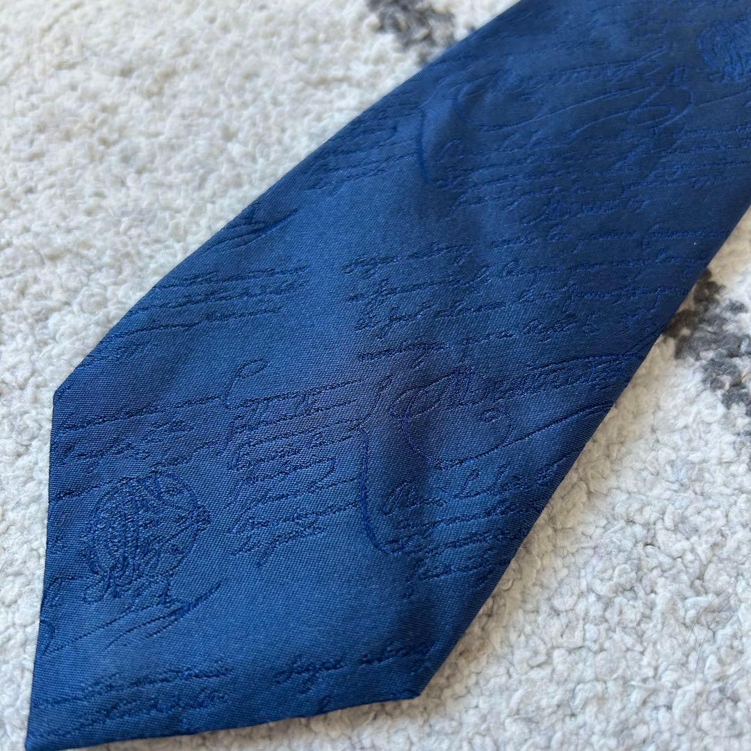 Berluti ベルルッティ　カリグラフィ　メンズネクタイネイビー　シルク100