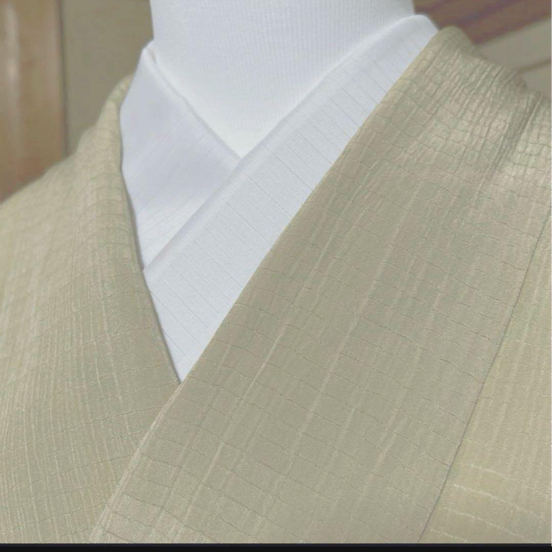 ま*り様 正絹　単衣　薄物　縮緬　縮み　絽　美品　色無地　裄丈長め　フルセット