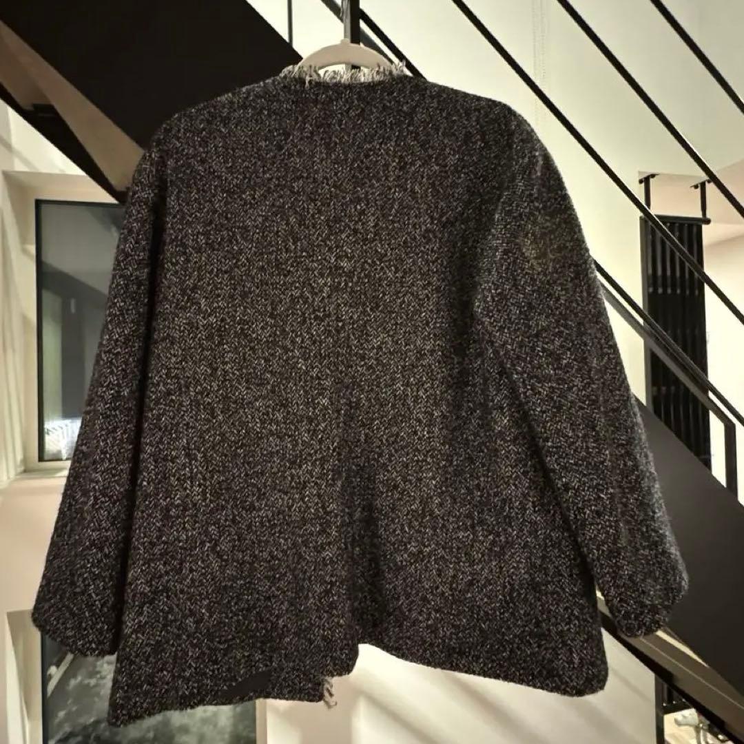 グリーンレーベルリラクシング ツイードノーカラージャケット38