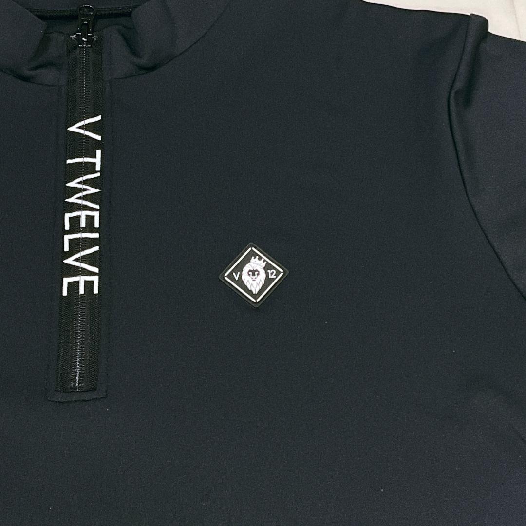 Ｖ12 ヴィトゥエルヴ 半袖 ハーフジップ モックネック ゴルフウェア Ｌ