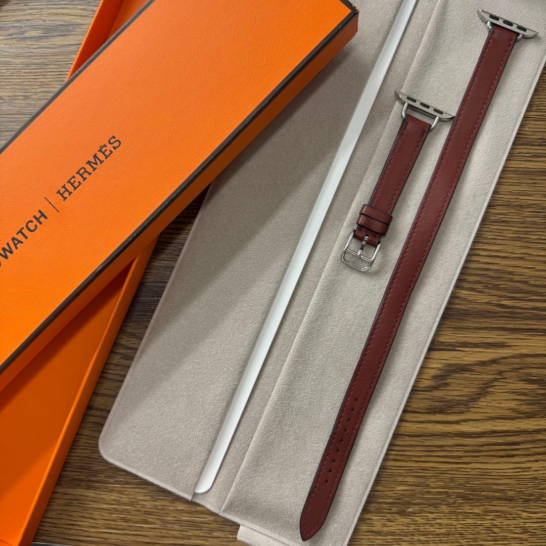 2370 Apple Watch エルメス　ルージュ　ドゥブルトゥール　二重