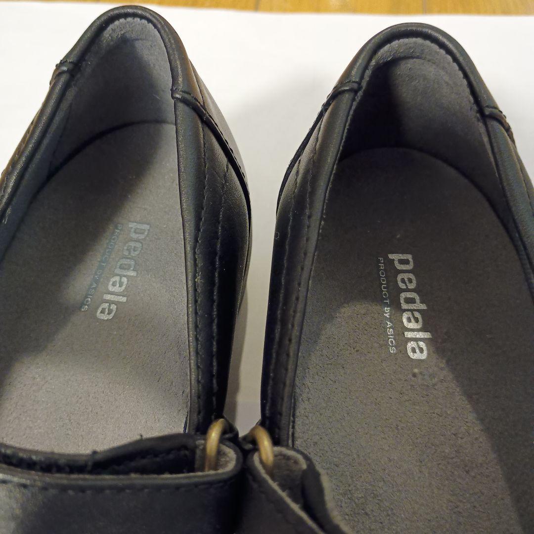 ペダラ 23.0 幅広黒パンプス 3E ASICS pedala アシックス