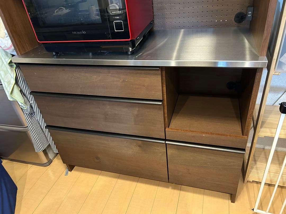 キッチンカウンター 関家具 幅120 カップボード オウル 食器棚 国産 無垢材