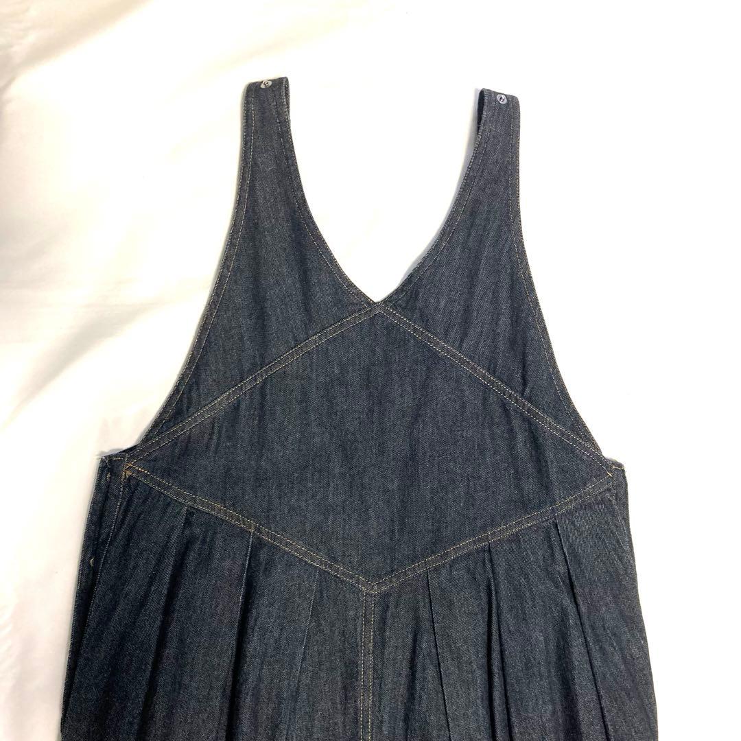 gomme ゴム　サロペット　オールインワン　ネイビー