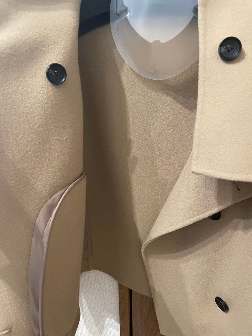 anuans スタンドネックリバーショートコート