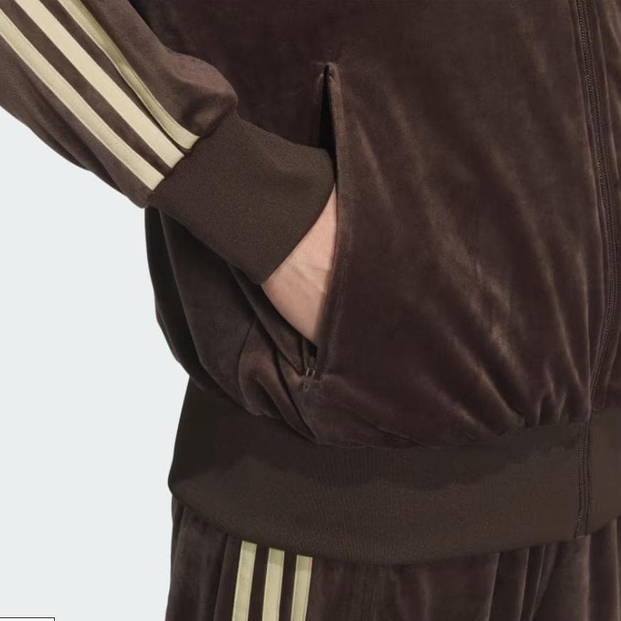 新品　L　adidas 　ベロア　トラックトップ　ダークブラウン　 アディダス