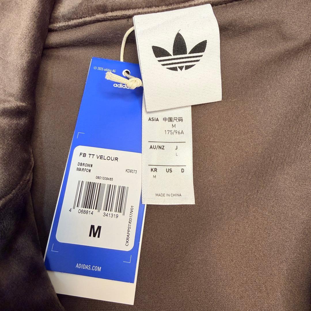新品　L　adidas 　ベロア　トラックトップ　ダークブラウン　 アディダス