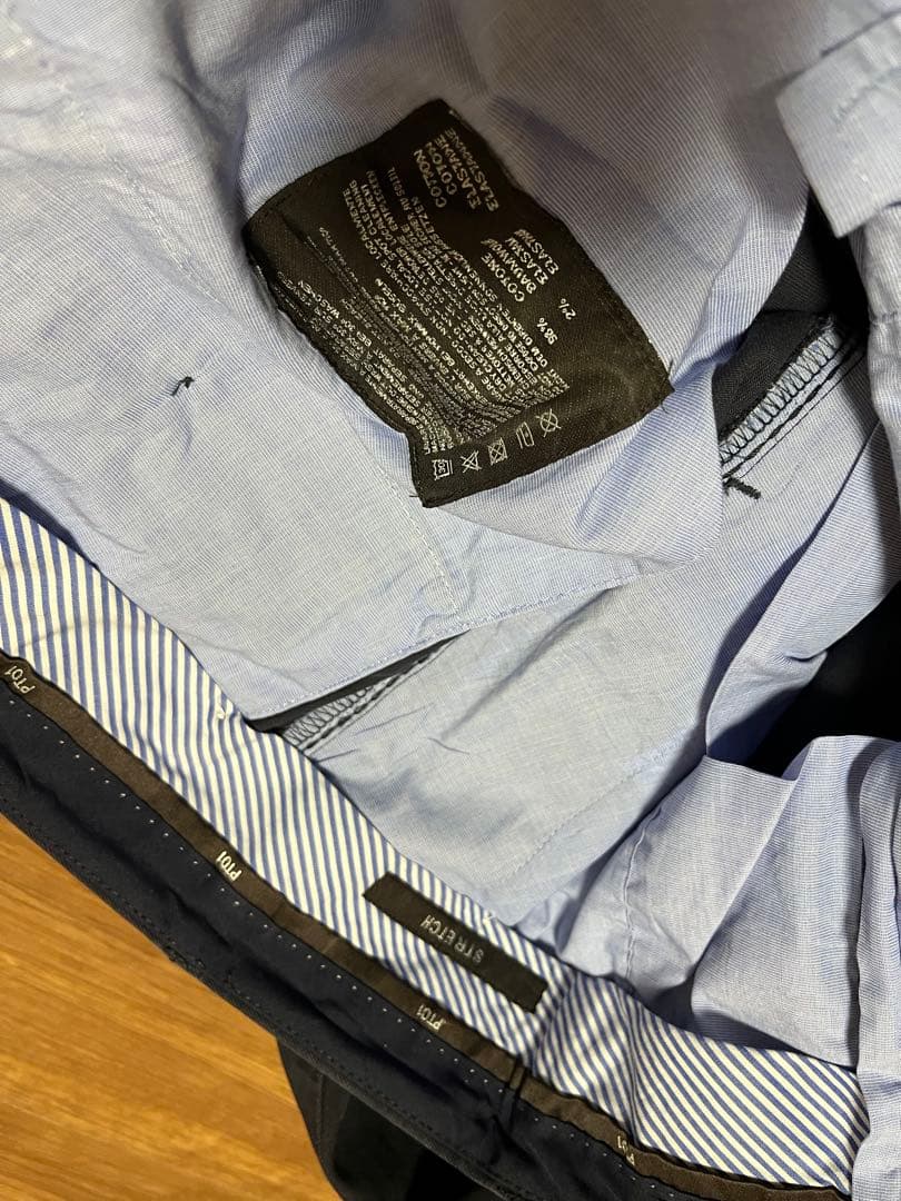 【新品未使用】PT01 ネイビースラックス　サイズ48 裾上無し 定価3.4万