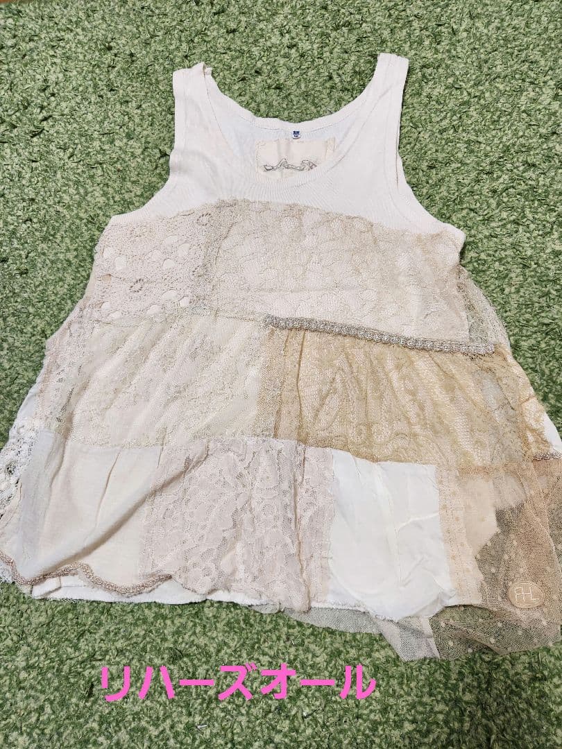 リハーズオールレースパッチワークタンクトップ
