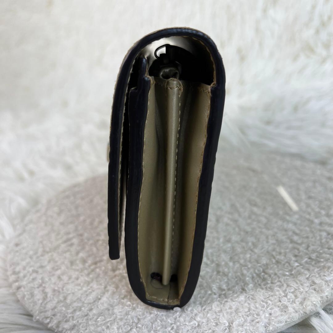 美品　GUCCI シマ　レザー　コンチネンタルウォレット　長財布　ゴールド