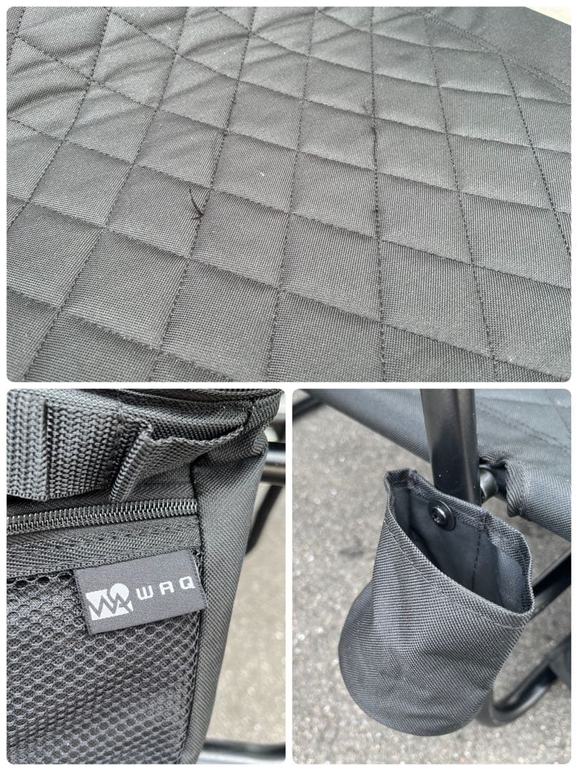 WAQ リクライニングローチェア WAQ-RLC1 折りたたみチェア ブラック