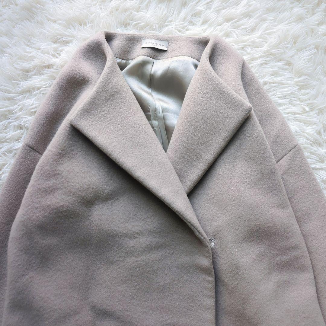 【Chloe】ドゥーズィエムクラス　ビーバーノーカラーロングコート