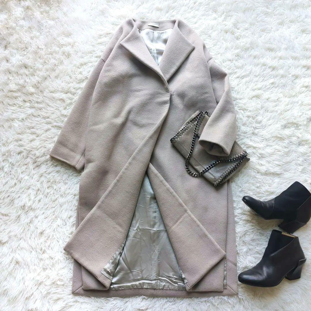 【Chloe】ドゥーズィエムクラス　ビーバーノーカラーロングコート