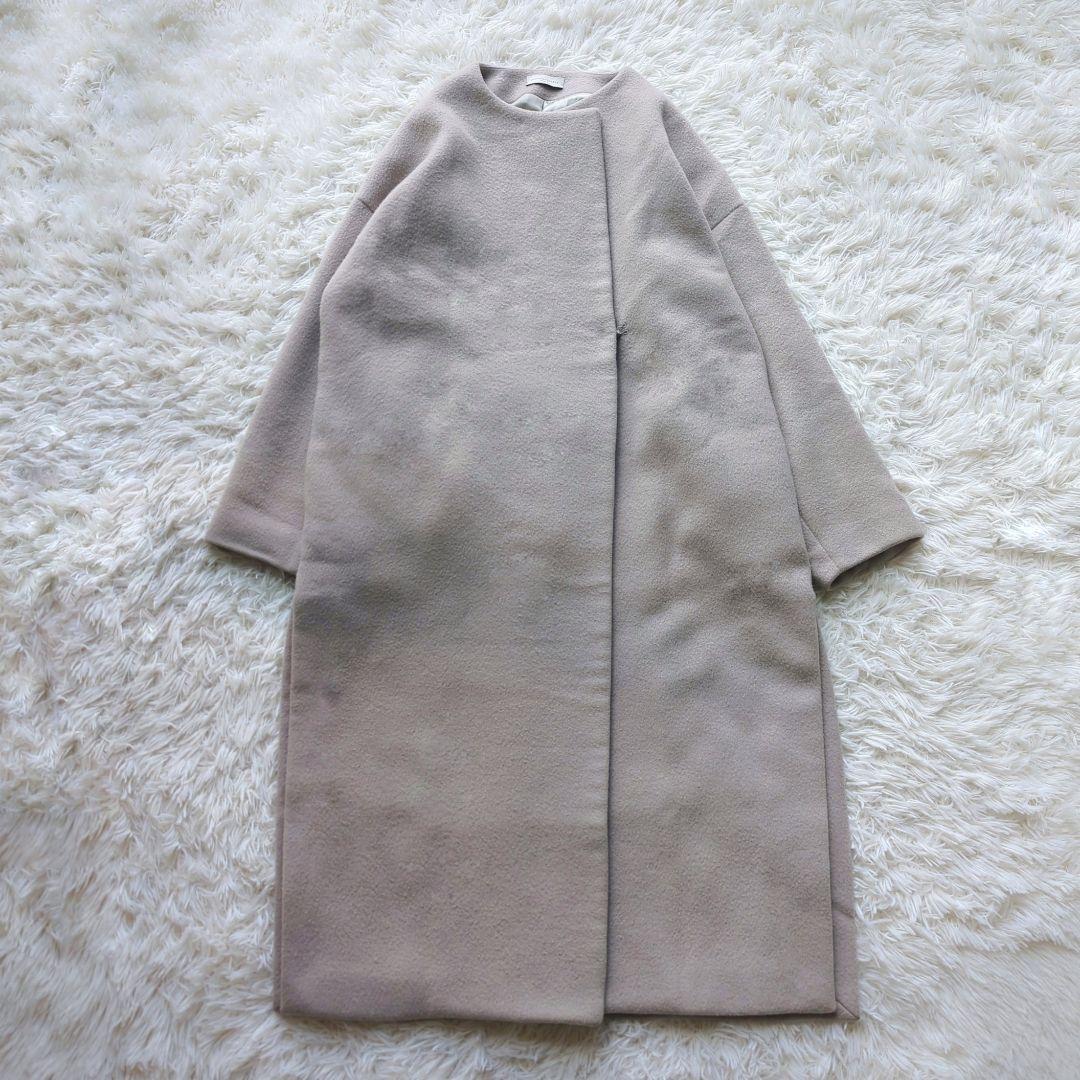 【Chloe】ドゥーズィエムクラス　ビーバーノーカラーロングコート