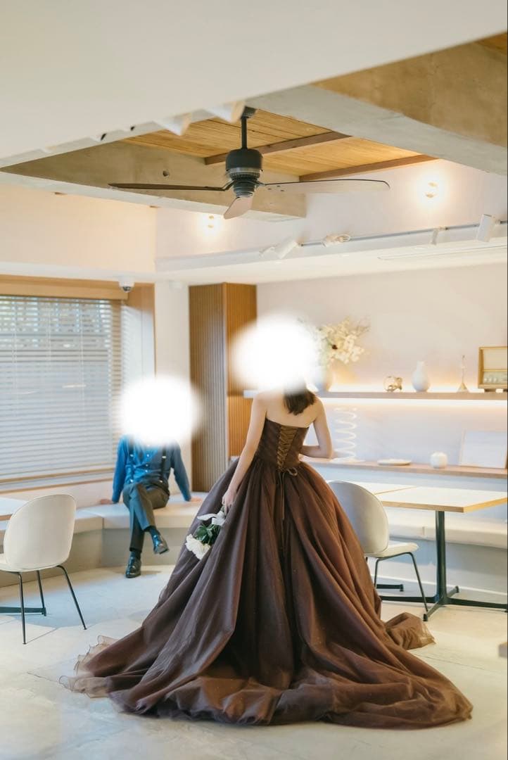 【にゃんらぶ】YNS カラードレス　ブラウン(三段パニエ付き)