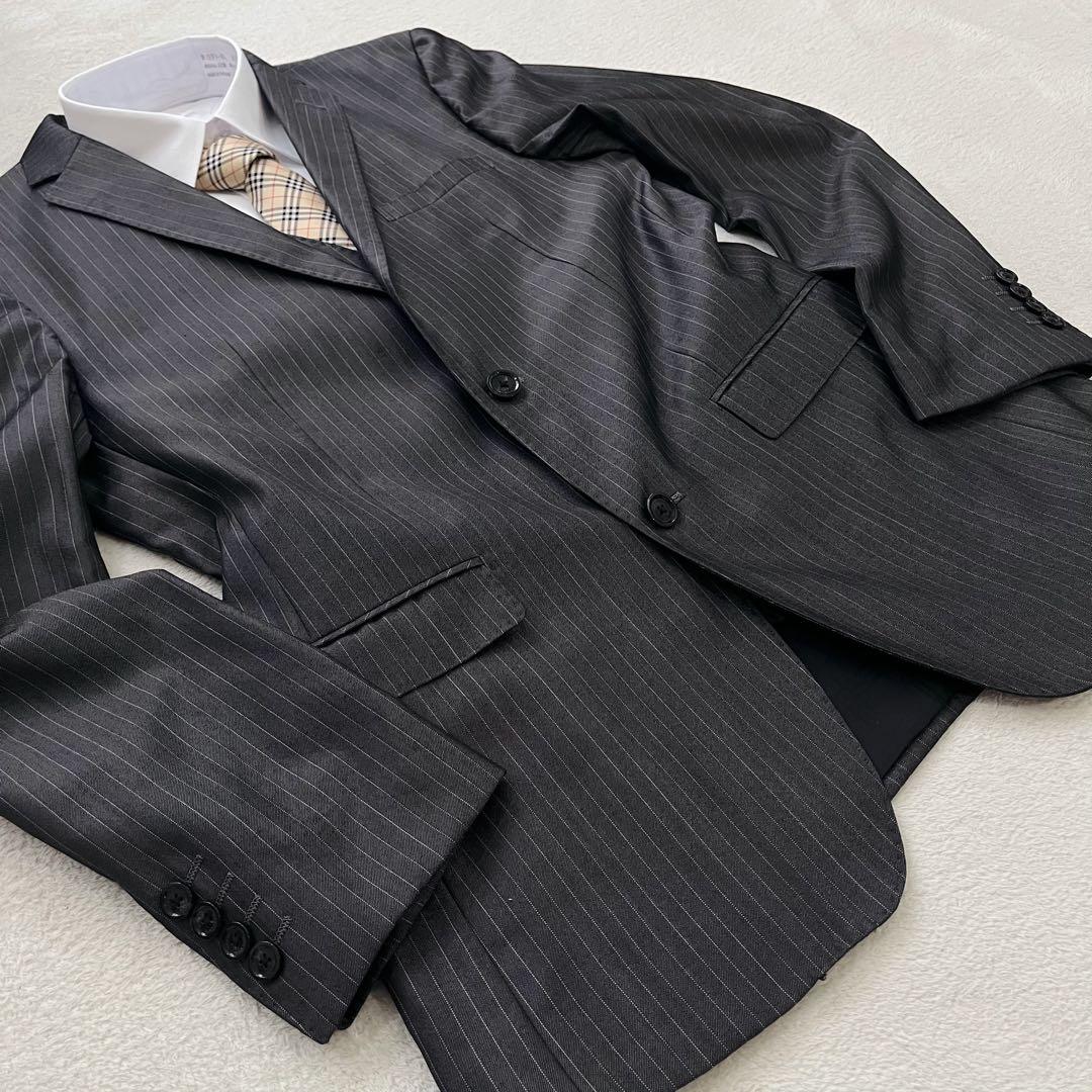 バーバリー　ブラックレーベル 3ピース　セットアップ　スーツ　総裏 グレー