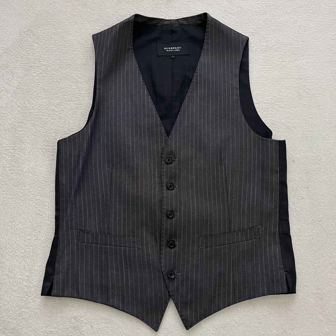 バーバリー　ブラックレーベル 3ピース　セットアップ　スーツ　総裏 グレー