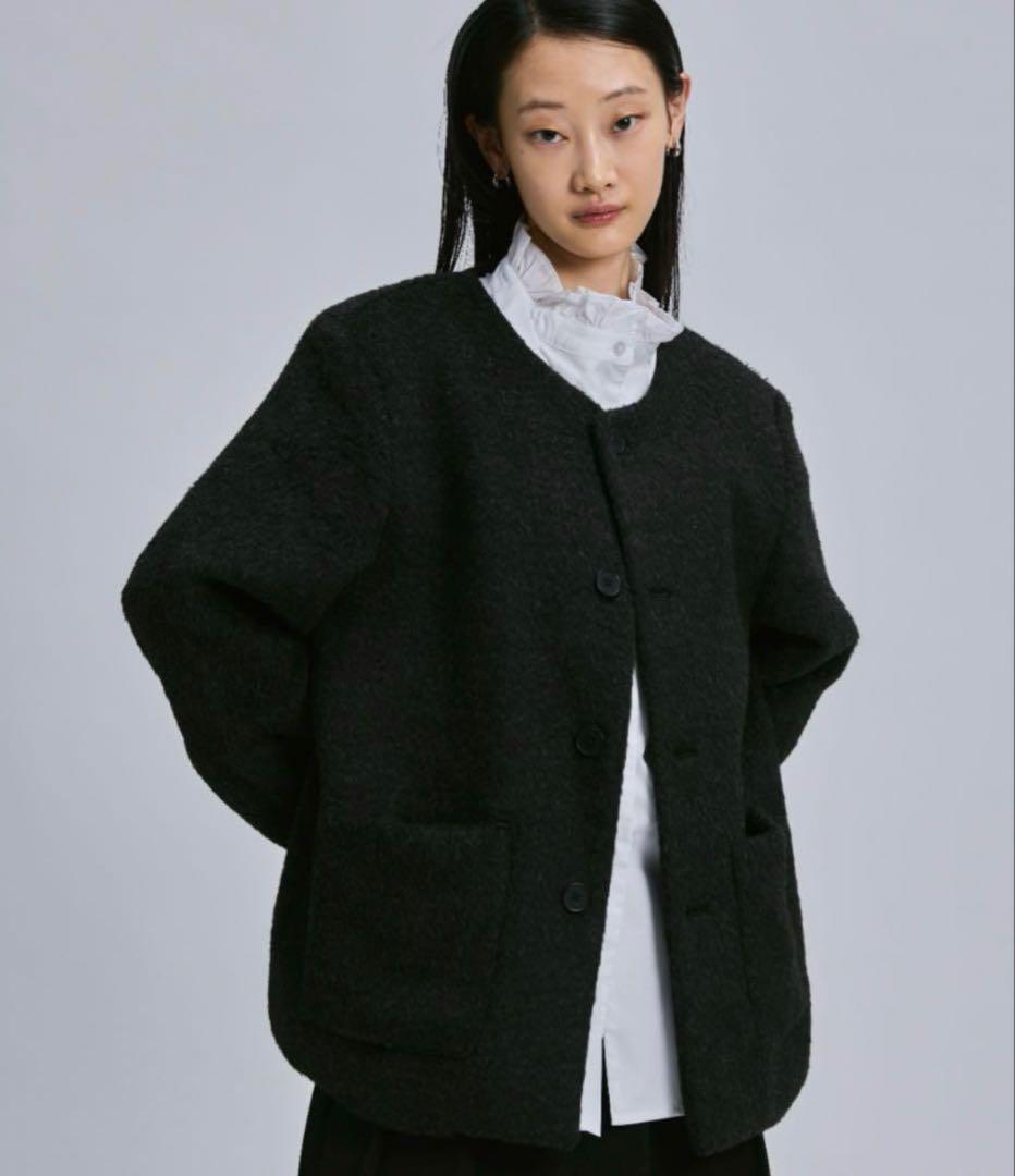 FEKETE fw24 ノーカラーウールシャギージャケット