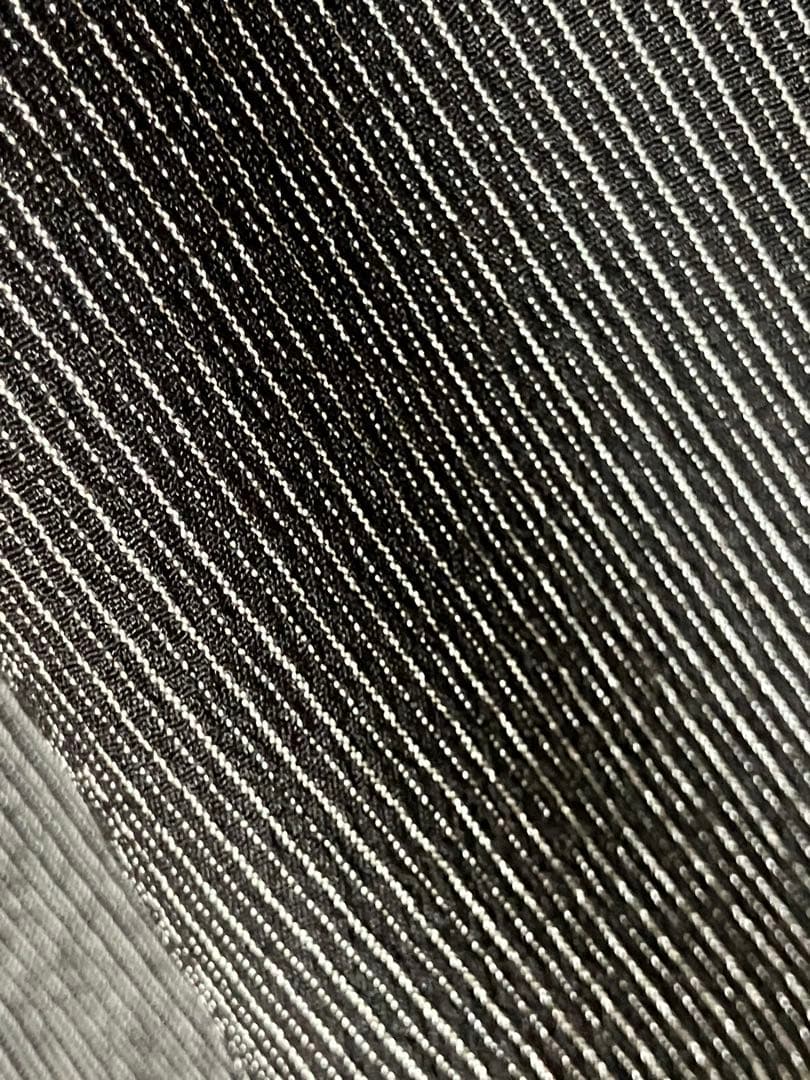 本塩沢 付下げ 訪問着 正絹 縦縞 草花 萩 イ6254