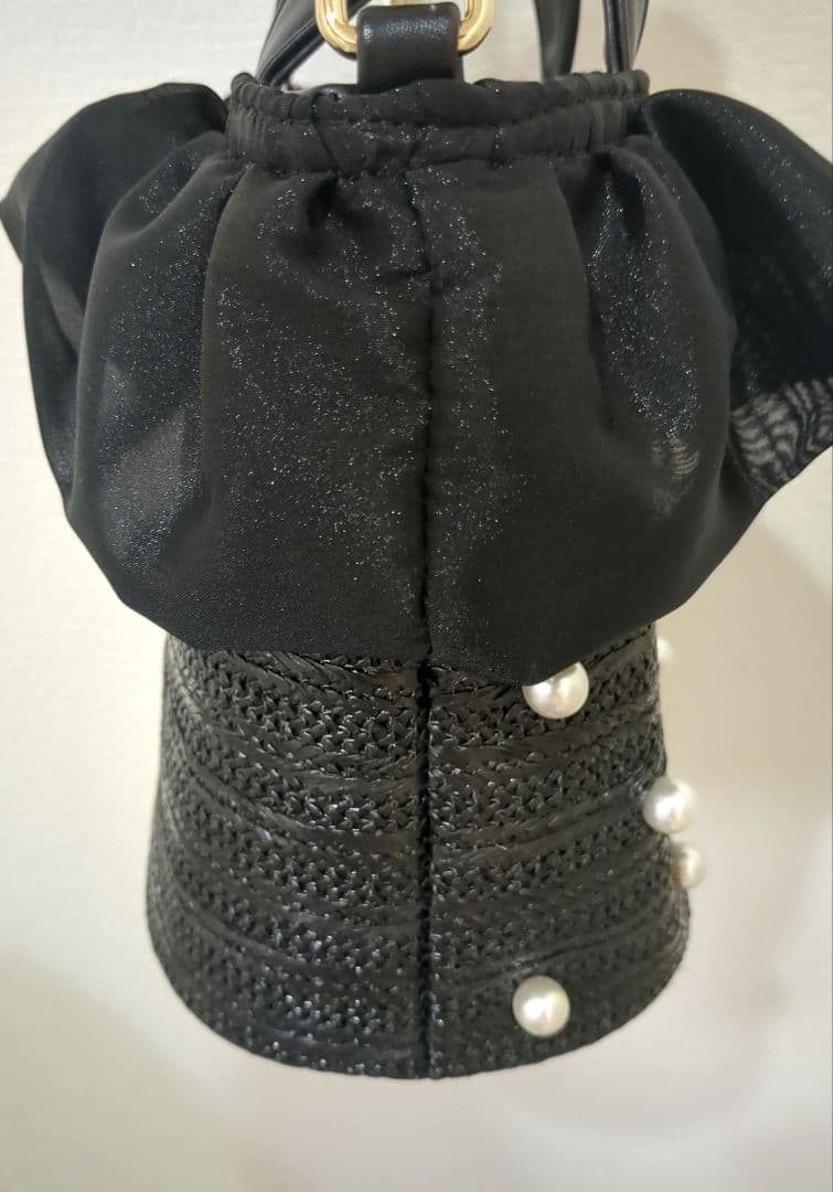 DIANA パール付きフリルショルダーバッグ　2way ハンドバック