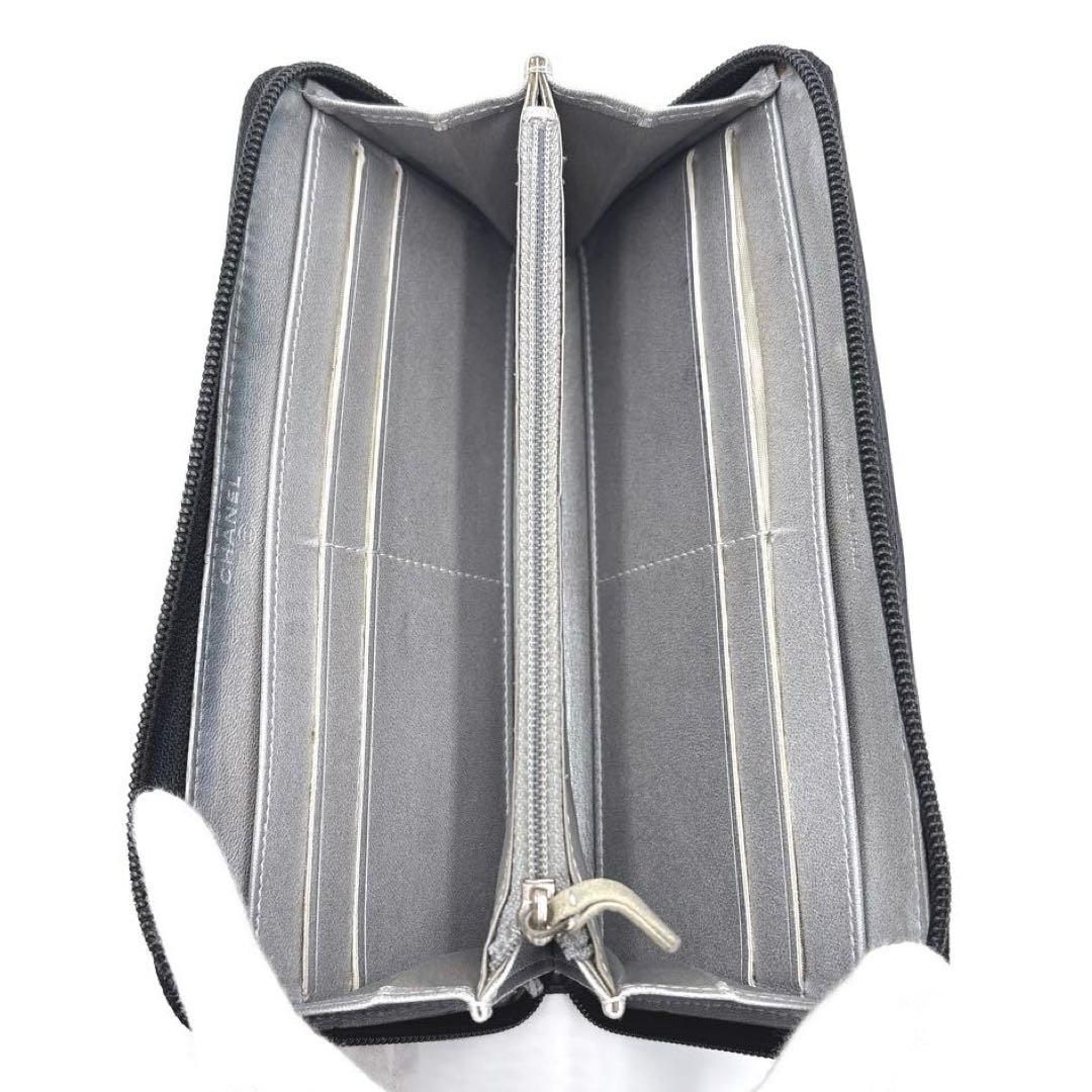 【美品】CHANEL シャネル カメリア ココマーク ラウンドファスナー 長財布