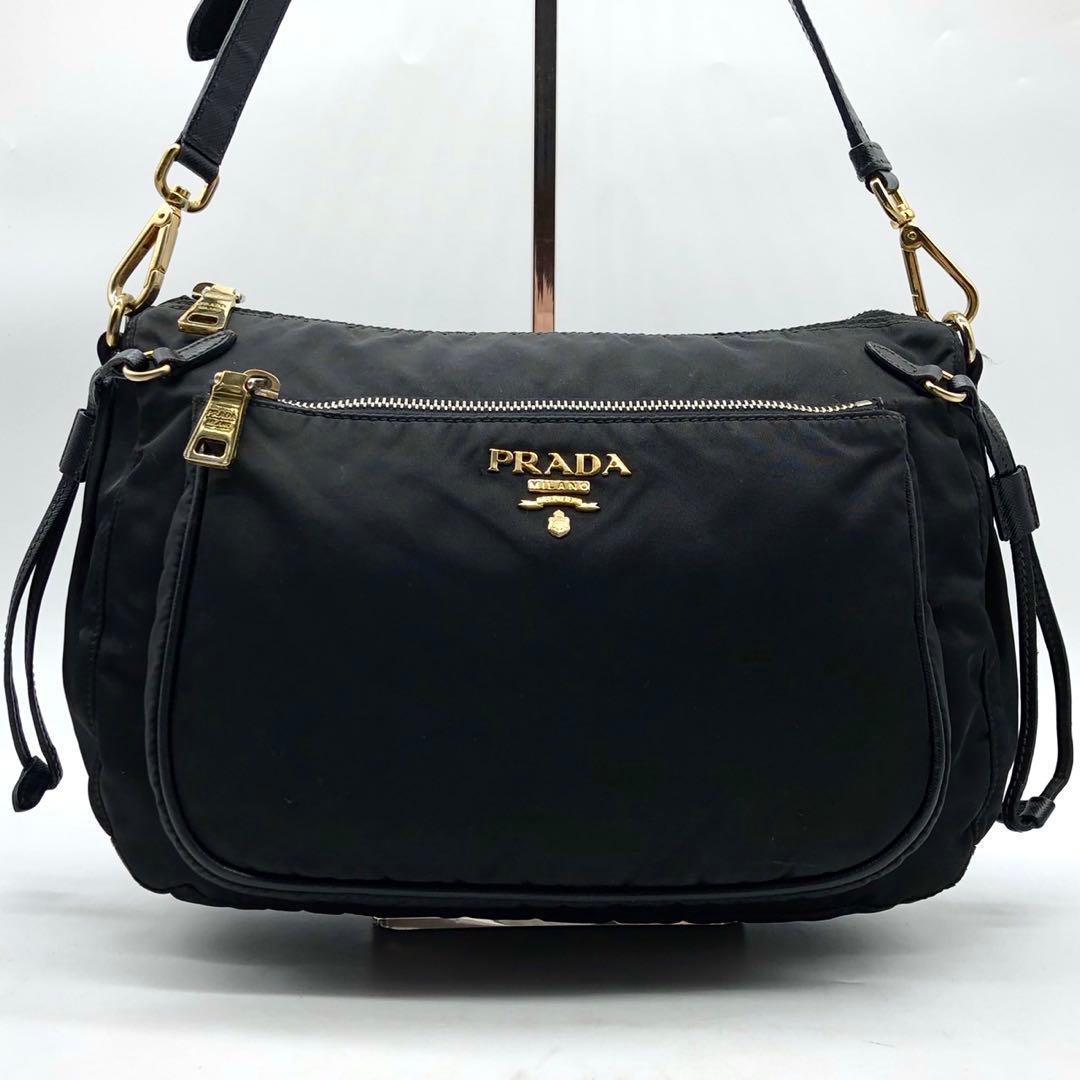 ✨ギャランティ付✨プラダ ショルダーバッグ メタルロゴ ゴールド金具 ナイロン