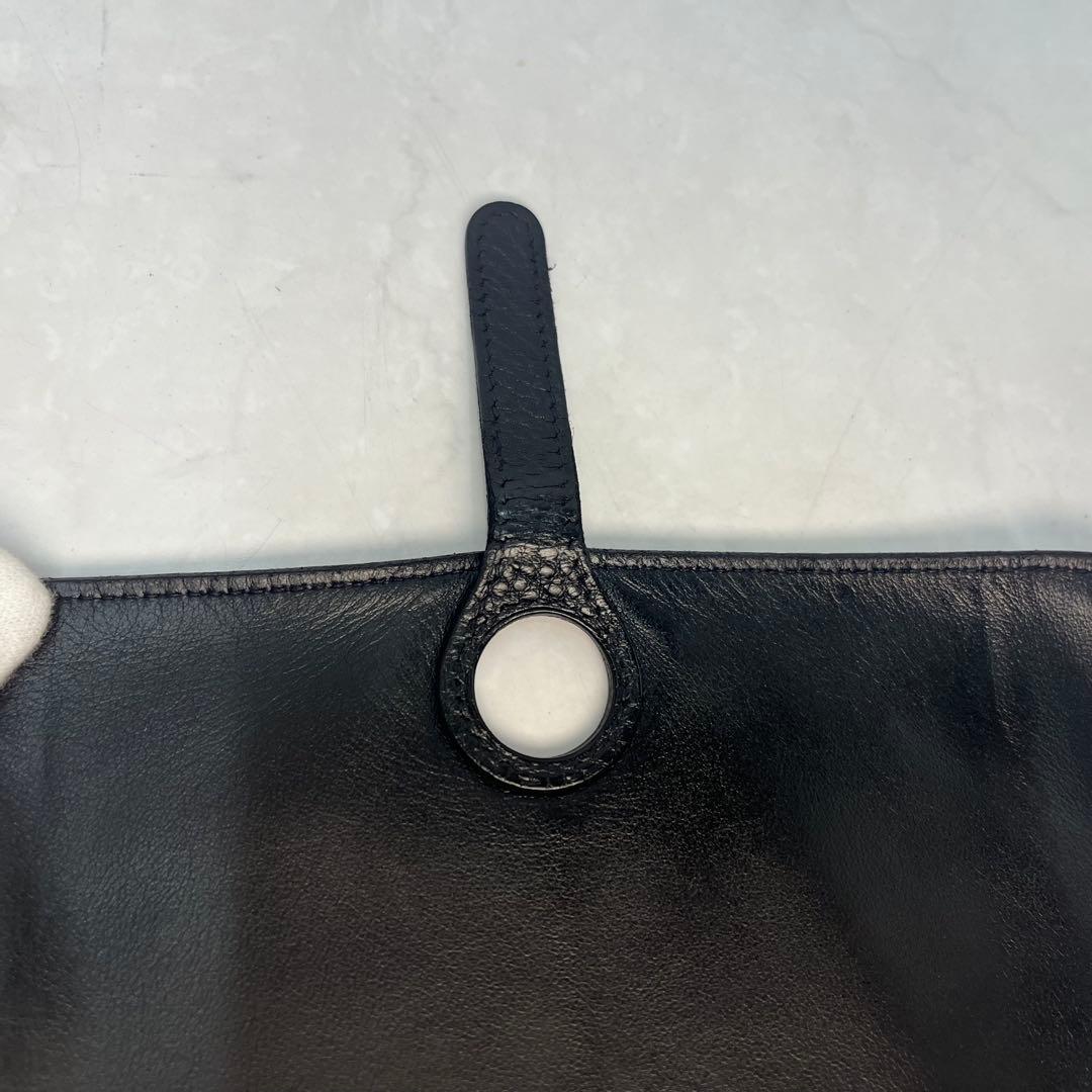 HERMES エルメス 財布 ドゴン GM 小銭入れ付き 刻印:□F ブラック