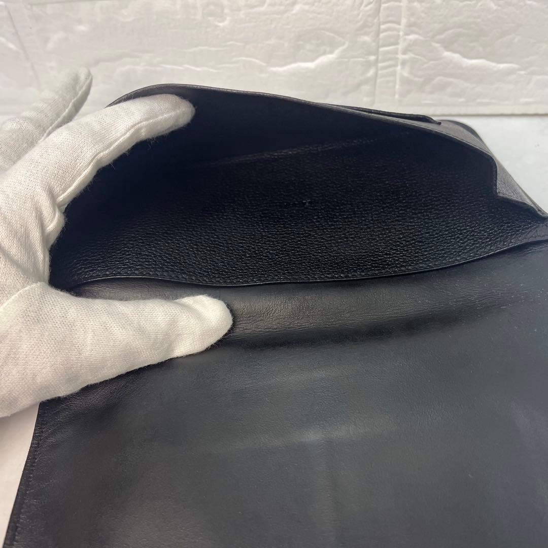 HERMES エルメス 財布 ドゴン GM 小銭入れ付き 刻印:□F ブラック