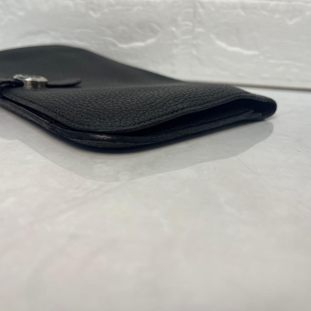 HERMES エルメス 財布 ドゴン GM 小銭入れ付き 刻印:□F ブラック