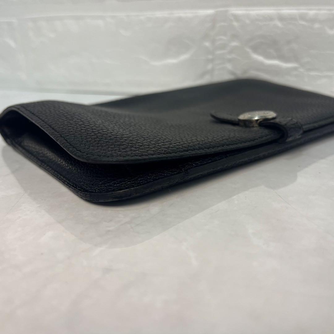 HERMES エルメス 財布 ドゴン GM 小銭入れ付き 刻印:□F ブラック