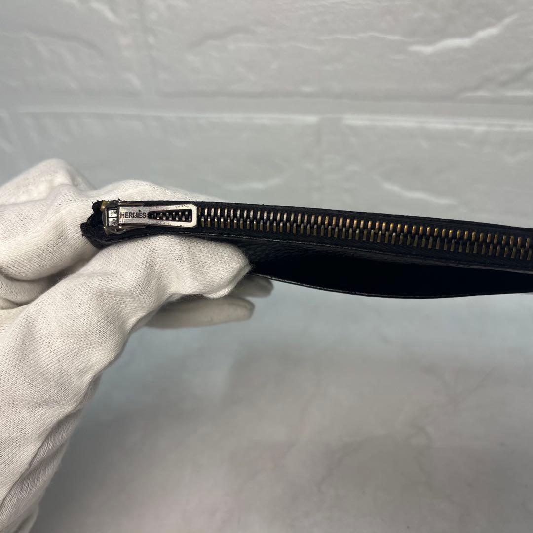 HERMES エルメス 財布 ドゴン GM 小銭入れ付き 刻印:□F ブラック