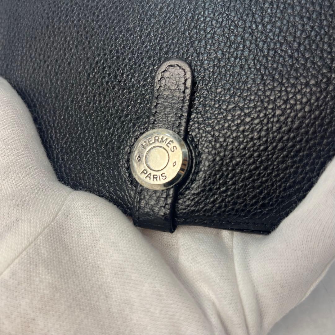 HERMES エルメス 財布 ドゴン GM 小銭入れ付き 刻印:□F ブラック
