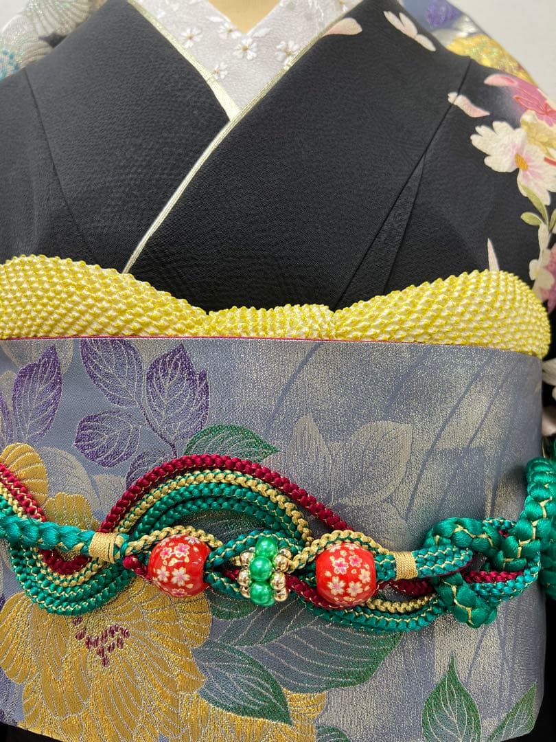 振り袖　フルセット　長襦袢付　成人式　パーティー　金彩加工　刺繍入り　723