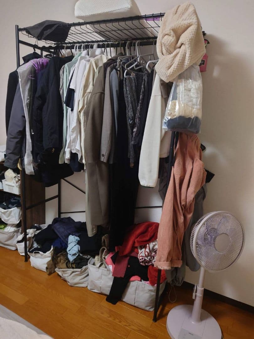 ニトリ スチール製 ブラック ハンガーラック 127×46×195cm