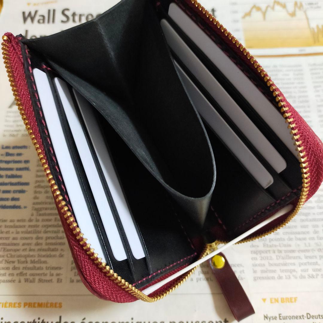 【山吹の里】ルガトショルダー　ワイン　L字ファスナーウォレット