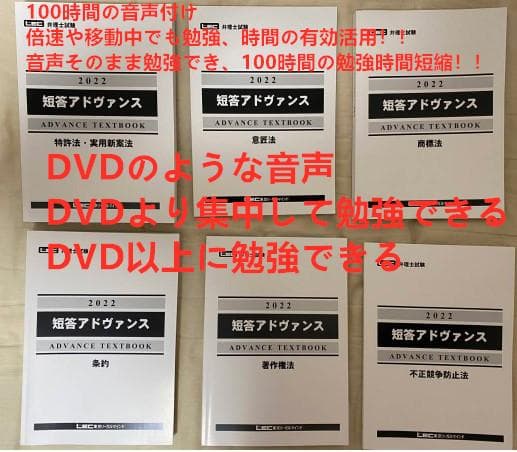 音声付け!! 2022 LEC 弁理士 短答アドヴァンス　未記入