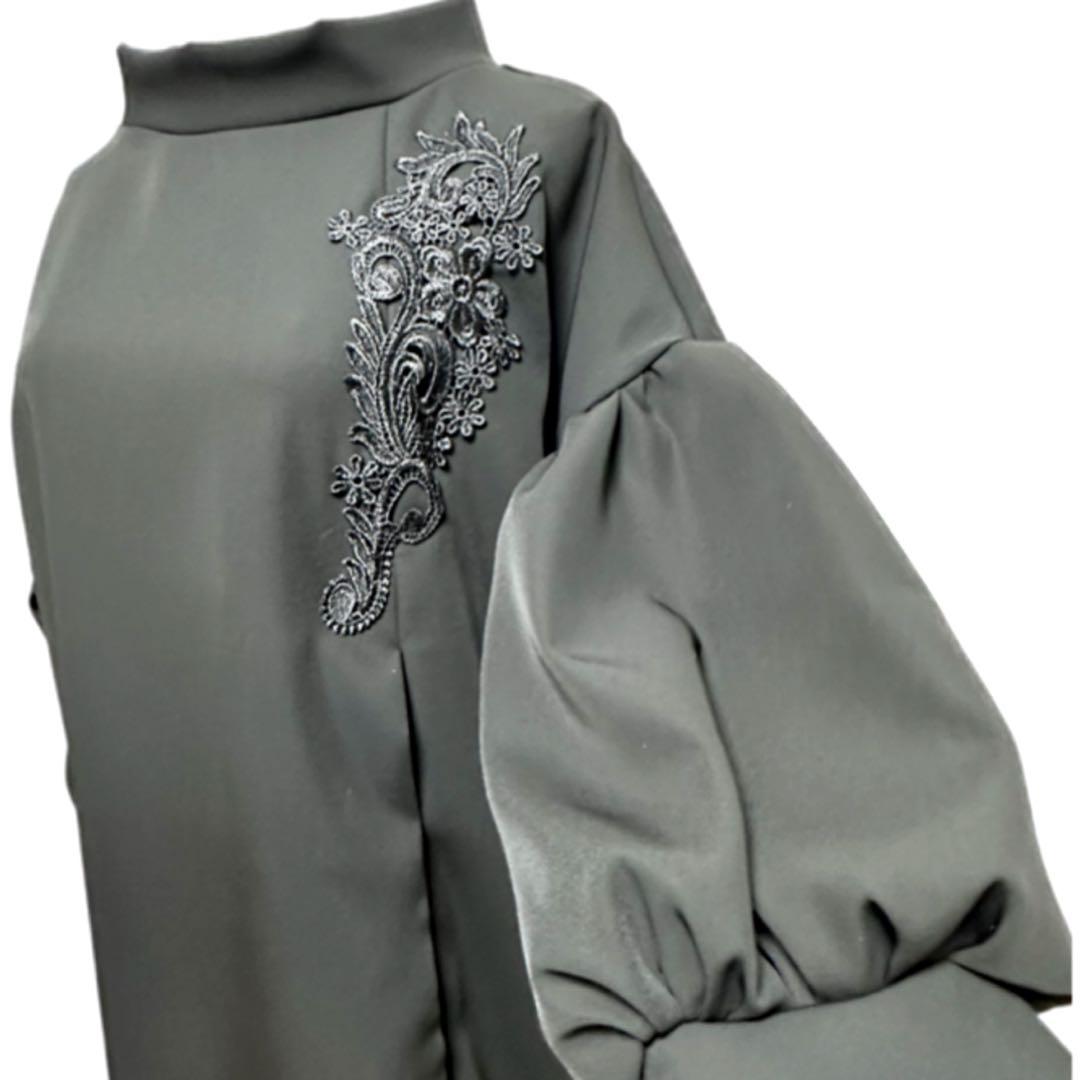 振袖　着物リメイク　ドレス　黒×檜扇に梅や松　和柄　ワンピース　ハンドメイド