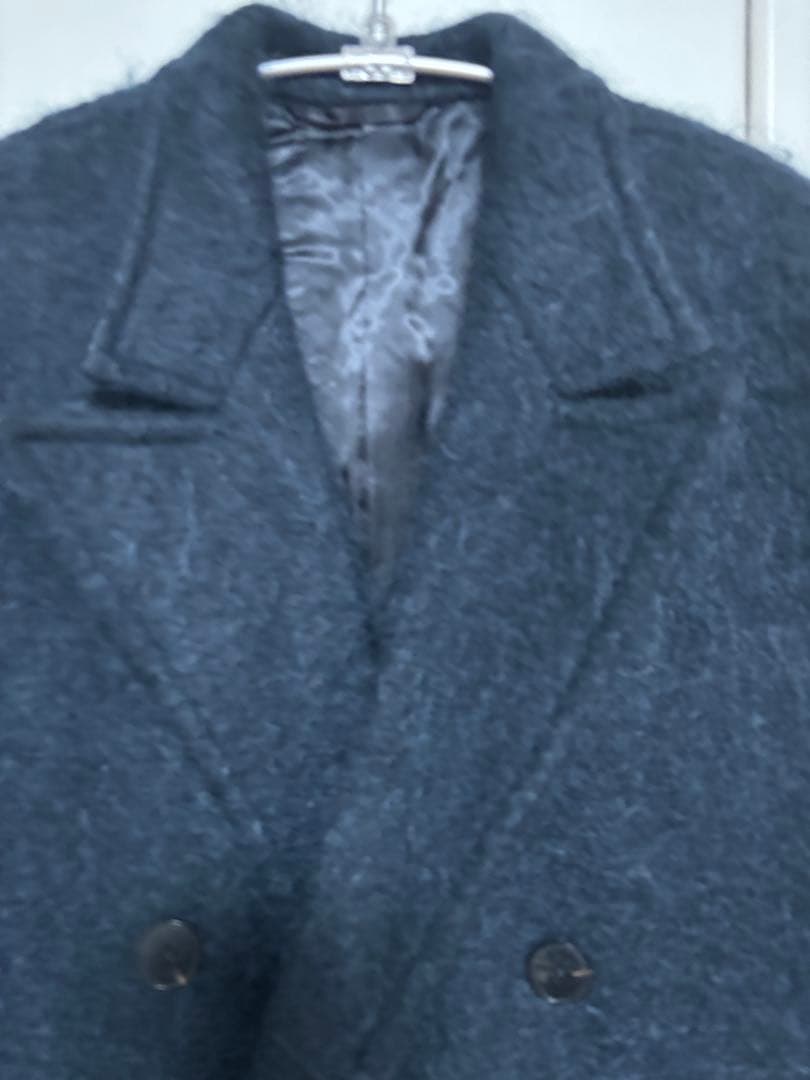 美品　【PUBLIC TOKYO】モヘア　シャギー　オーバーコート　ネイビー