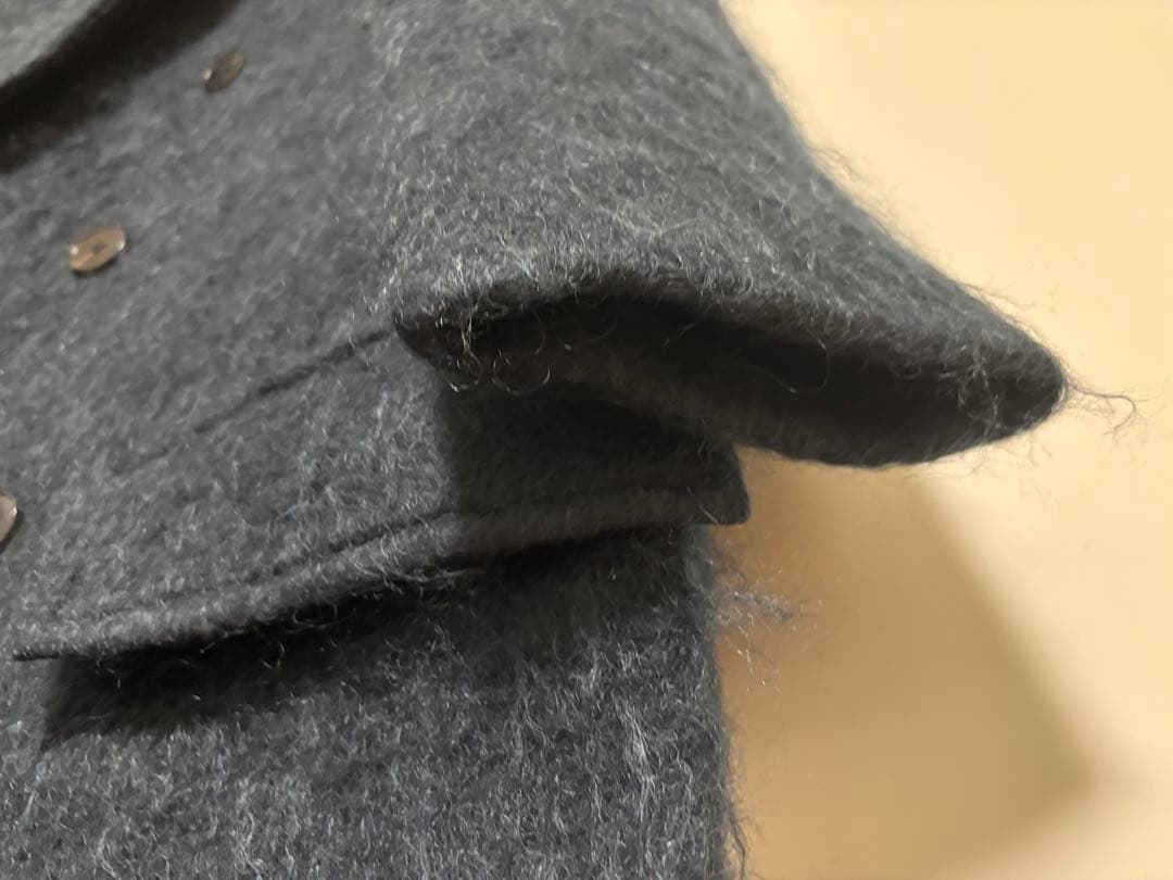 美品　【PUBLIC TOKYO】モヘア　シャギー　オーバーコート　ネイビー