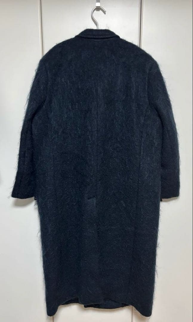 美品　【PUBLIC TOKYO】モヘア　シャギー　オーバーコート　ネイビー