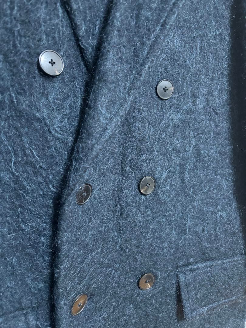 美品　【PUBLIC TOKYO】モヘア　シャギー　オーバーコート　ネイビー