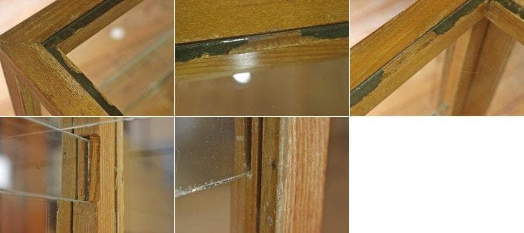 ※専用レトロ ガラスショーケース 店舗什器 ディスプレイ ナチュラル 木製収納