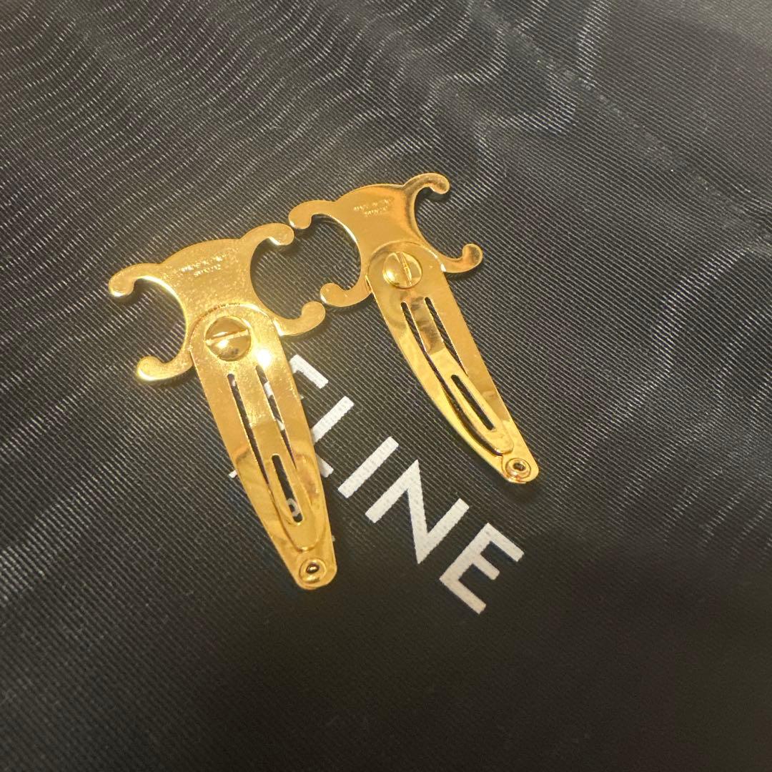 CELINE ゴールド クリップ式ヘアピン 2個セット
