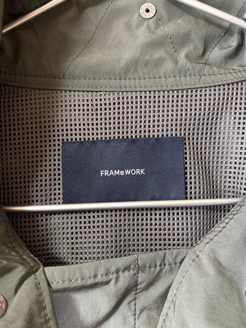 新品❗️framework 撥水ナイロン　スタンドコート カーキ　38