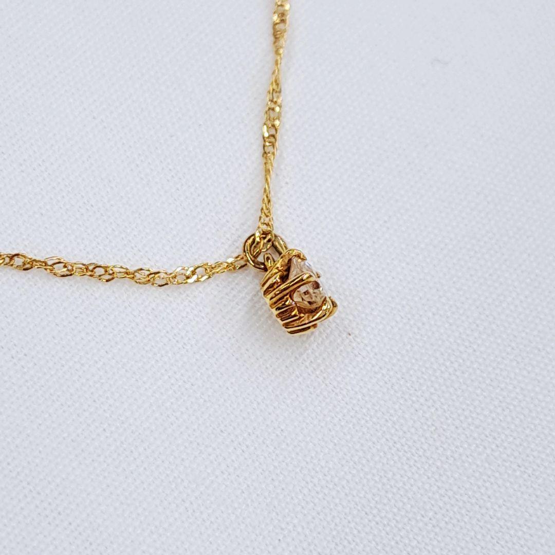agete K18 ダイヤ 0.1ct 一粒 ネックレス