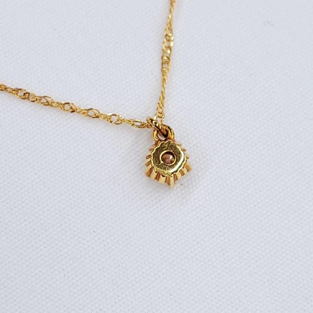agete K18 ダイヤ 0.1ct 一粒 ネックレス