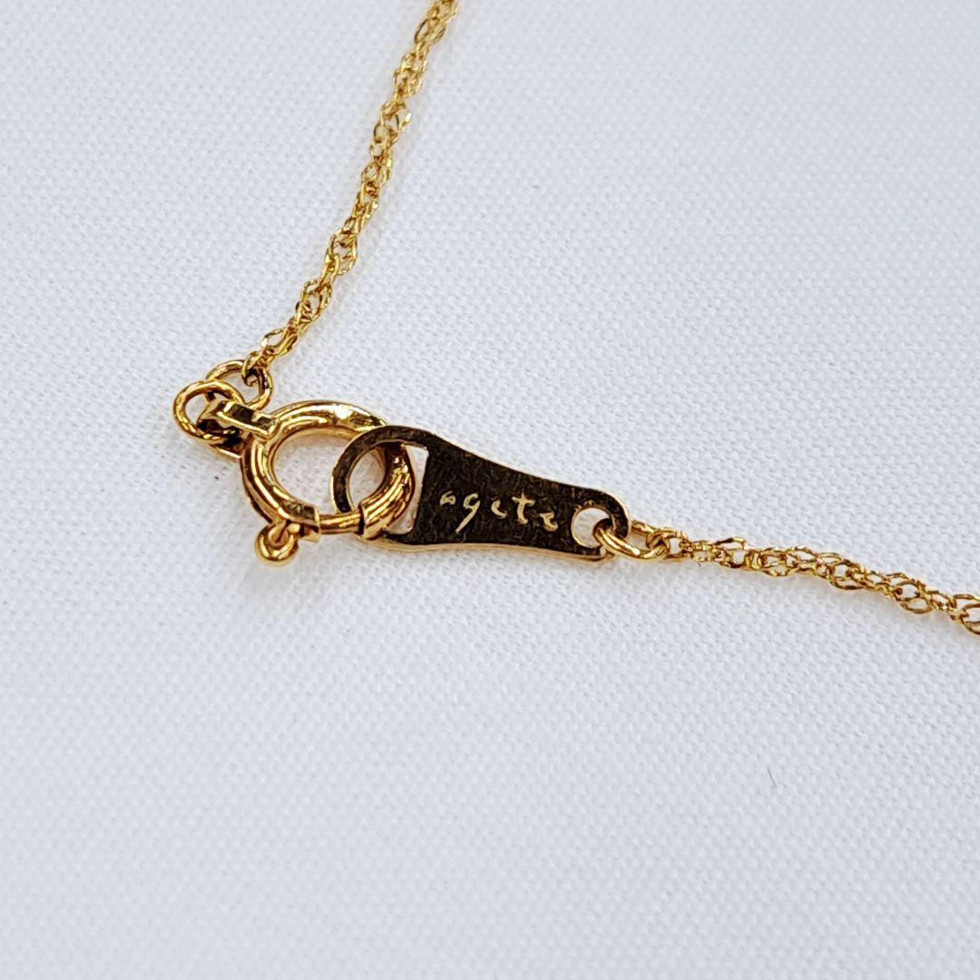 agete K18 ダイヤ 0.1ct 一粒 ネックレス