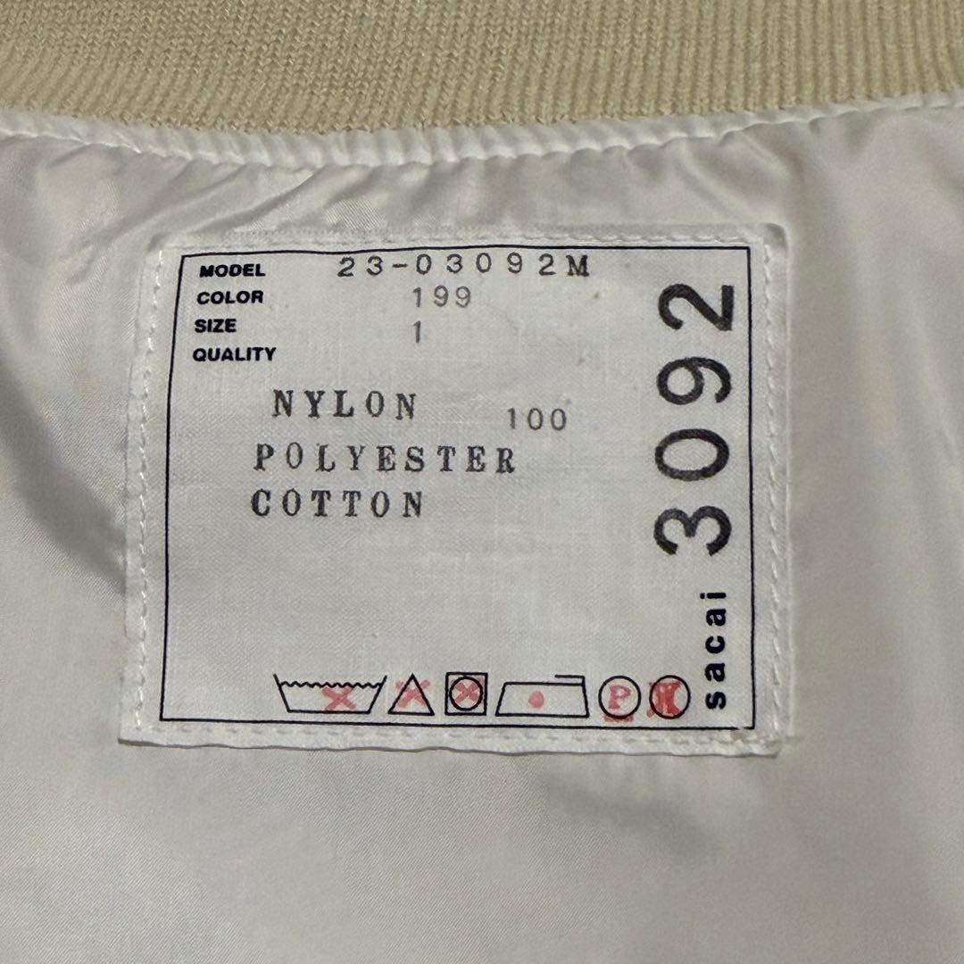 美品 Sacai　23SS ナイロンツイル ボンバージャケット　МA‐1