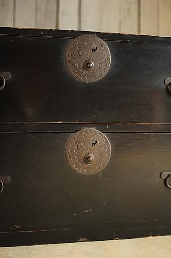 K*o様 丸金具庄内箪笥　2段 タンス　収納　古家具　古民家　時代家具